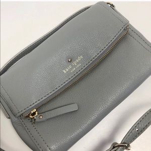 Kate Spade Gray Fold-Over Crossbody